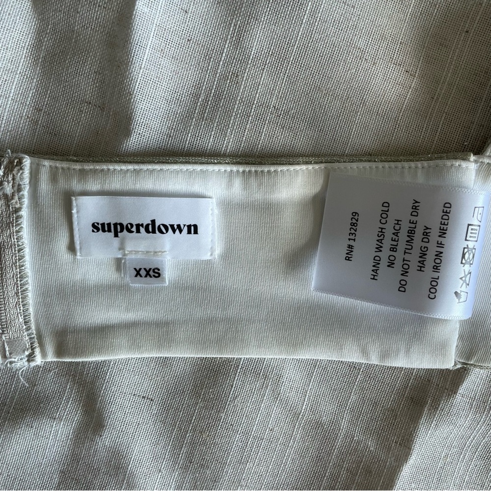 Revolve Superdown Sparkly Silver Halter Top - image 5